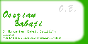 osszian babaji business card